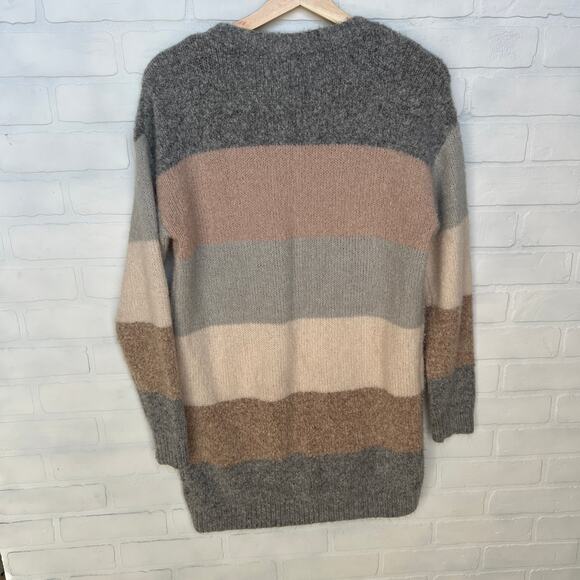 entro Women's Soft Cozy Knit Pink and Grey Striped Sweater Tunic/Dress-sz S - Picture 3 of 6
